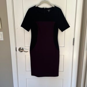 Purple and black form flattering dress